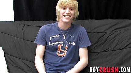 Barely legal twink is eager to stroke his dick on the casting