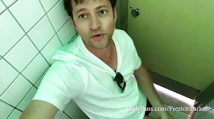 Preston Parker Cums In Public Restroom