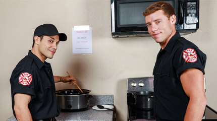 Hunk Firemen Flip Fuck On Kitchen Counter