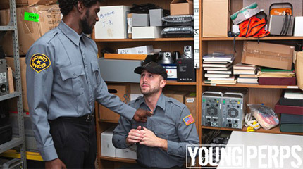 Two Horny Officers Get Wild In The Backroom Of A Store