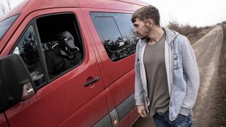 Majk Installs A Special Gloryhole On His Car& Tony Puts His Cock Through For Him To Suck