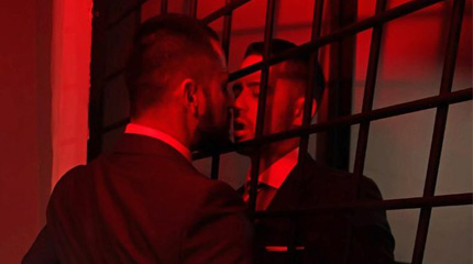 These two hot guys are on the prowl in a sex club