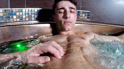 Underwater massage of his most secret parts