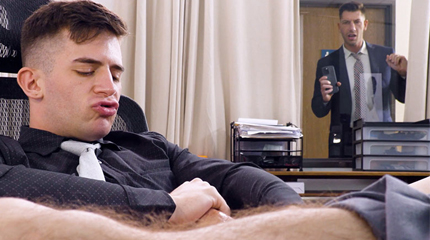 Caught Jerking Off At Work By His Boss