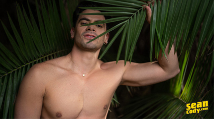 He gets fully nude to stroke his uncut dick for you